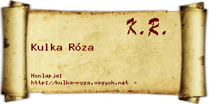 Kulka Róza névjegykártya